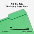 Smead Colored 1/3 Tab Cut Letter Recycled Top Tab File Folder, Green, 8 1/2" Width x 11" Length, 100 / Box, SMD12143