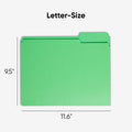 Smead Colored 1/3 Tab Cut Letter Recycled Top Tab File Folder, Green, 8 1/2" Width x 11" Length, 100 / Box, SMD12143