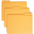 Smead Colored 1/3 Tab Cut Letter Recycled Top Tab File Folder, Goldenrod, 8 1/2" Width x 11" Length, 100 / Box, SMD12234