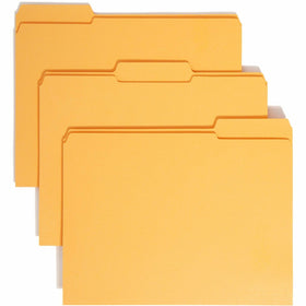 Smead Colored 1/3 Tab Cut Letter Recycled Top Tab File Folder, Goldenrod, 8 1/2" Width x 11" Length, 100 / Box, SMD12234