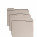 Smead Colored 1/3 Tab Cut Letter Recycled Top Tab File Folder, Gray, 8 1/2" Width x 11" Length, 100 / Box, SMD12343