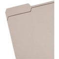 Smead Colored 1/3 Tab Cut Letter Recycled Top Tab File Folder, Gray, 8 1/2" Width x 11" Length, 100 / Box, SMD12343