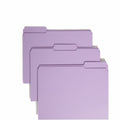 Smead Colored 1/3 Tab Cut Letter Recycled Top Tab File Folder, Lavender, 8 1/2" Width x 11" Length, 100 / Box, SMD12434