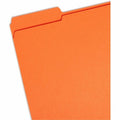 Smead Colored 1/3 Tab Cut Letter Recycled Top Tab File Folder, Orange, 8 1/2" Width x 11" Length, 100 / Box, SMD12534