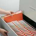 Smead Colored 1/3 Tab Cut Letter Recycled Top Tab File Folder, Orange, 8 1/2" Width x 11" Length, 100 / Box, SMD12543
