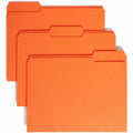 Smead Colored 1/3 Tab Cut Letter Recycled Top Tab File Folder, Orange, 8 1/2" Width x 11" Length, 100 / Box, SMD12543