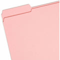 Smead Colored 1/3 Tab Cut Letter Recycled Top Tab File Folder, Pink, 8 1/2" Width x 11" Length, 100 / Box, SMD12634