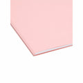 Smead Colored 1/3 Tab Cut Letter Recycled Top Tab File Folder, Pink, 8 1/2" Width x 11" Length, 100 / Box, SMD12634