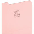 Smead Colored 1/3 Tab Cut Letter Recycled Top Tab File Folder, Pink, 8 1/2" Width x 11" Length, 100 / Box, SMD12643