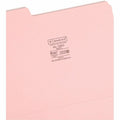 Smead Colored 1/3 Tab Cut Letter Recycled Top Tab File Folder, Pink, 8 1/2" Width x 11" Length, 100 / Box, SMD12643