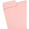 Smead Colored 1/3 Tab Cut Letter Recycled Top Tab File Folder, Pink, 8 1/2" Width x 11" Length, 100 / Box, SMD12643