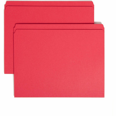 Smead Colored Straight Tab Cut Letter Recycled Top Tab File Folder, 8 1/2" Width x 11" Length, 100 / Box, SMD12710