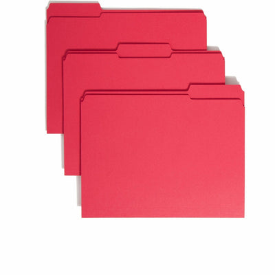 Smead Colored 1/3 Tab Cut Letter Recycled Top Tab File Folder, 8 1/2" Width x 11" Length, 100 / Box, SMD12734