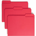 Smead 1/3 Tab Cut Letter Recycled Top Tab File Folder, Red, 8 1/2" Width x 11" Length, 100 / Box, SMD12743