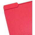 Smead 1/3 Tab Cut Letter Recycled Top Tab File Folder, Red, 8 1/2" Width x 11" Length, 100 / Box, SMD12743