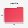 Smead 1/3 Tab Cut Letter Recycled Top Tab File Folder, Red, 8 1/2" Width x 11" Length, 100 / Box, SMD12743