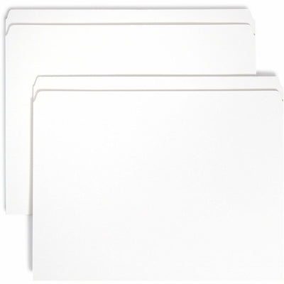 Smead Colored Straight Tab Cut Letter Recycled Top Tab File Folder, White, 8 1/2" Width x 11" Length, 100 / Box, SMD12810