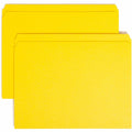Smead Colored Straight Tab Cut Letter Recycled Top Tab File Folder, Yellow, 8 1/2" Width x 11" Length, 100 / Box, SMD12910