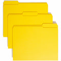 Smead Colored 1/3 Tab Cut Letter Recycled Top Tab File Folder, Yellow, 8 1/2" Width x 11" Length, 100 / Box, SMD12934