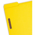 Smead Colored 1/3 Tab Cut Letter Recycled Fastener Folder, Yellow, 8 1/2" Width x 11" Length, 50 / Box, SMD12940