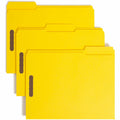 Smead Colored 1/3 Tab Cut Letter Recycled Fastener Folder, Yellow, 8 1/2" Width x 11" Length, 50 / Box, SMD12940