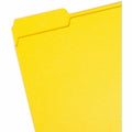Smead Colored 1/3 Tab Cut Letter Recycled Top Tab File Folder, Yellow, 8 1/2" Width x 11" Length, 100 / Box, SMD12943