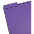Smead Colored 1/3 Tab Cut Letter Recycled Top Tab File Folder, Purple, 8 1/2" Width x 11" Length, 100 / Box, SMD13034
