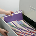 Smead Colored 1/3 Tab Cut Letter Recycled Top Tab File Folder, Purple, 8 1/2" Width x 11" Length, 100 / Box, SMD13034