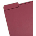 Smead Colored 1/3 Tab Cut Letter Recycled Top Tab File Folder, Maroon, 8 1/2" Width x 11" Length, 100 / Box, SMD13093
