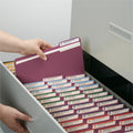 Smead Colored 1/3 Tab Cut Letter Recycled Top Tab File Folder, Maroon, 8 1/2" Width x 11" Length, 100 / Box, SMD13093