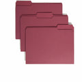 Smead Colored 1/3 Tab Cut Letter Recycled Top Tab File Folder, Maroon, 8 1/2" Width x 11" Length, 100 / Box, SMD13093