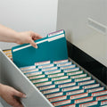 Smead Colored 1/3 Tab Cut Letter Recycled Top Tab File Folder, Teal, 8 1/2" Width x 11" Length, 100 / Box, SMD13134
