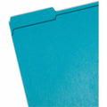 Smead Colored 1/3 Tab Cut Letter Recycled Top Tab File Folder, Teal, 8 1/2" Width x 11" Length, 100 / Box, SMD13134