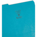 Smead Colored 1/3 Tab Cut Letter Recycled Top Tab File Folder, Teal, 8 1/2" Width x 11" Length, 100 / Box, SMD13134
