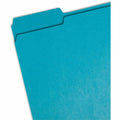 Smead Colored 1/3 Tab Cut Letter Recycled Top Tab File Folder, Teal, 8 1/2" Width x 11" Length, 100 / Box, SMD13143