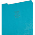 Smead Colored 1/3 Tab Cut Letter Recycled Top Tab File Folder, Teal, 8 1/2" Width x 11" Length, 100 / Box, SMD13143