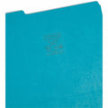 Smead Colored 1/3 Tab Cut Letter Recycled Top Tab File Folder, Teal, 8 1/2" Width x 11" Length, 100 / Box, SMD13143