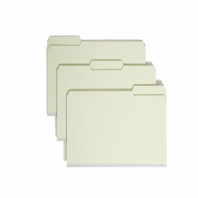 Smead 1/3 Tab Cut Letter Recycled Top Tab File Folder, Green, 8 1/2" Width x 11" Length, 25 / Box, SMD13230