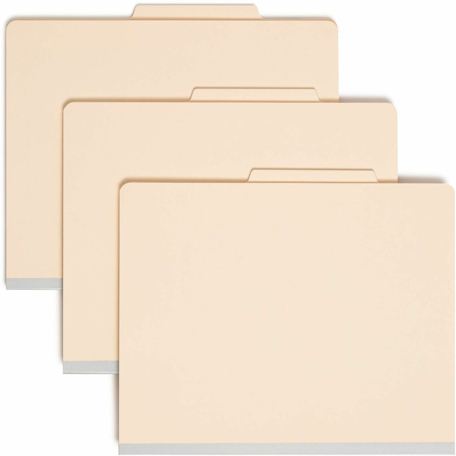 Smead Classification Folders with Reinforced Tab, 8.5" Width x 11" Length, Manila, 2/5, Right of Center, 10 / Box, SMD13700