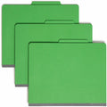 Smead Colored 2/5 Tab Cut Letter Recycled Classification Folder, Green, 8 1/2" Width x 11" Length, 10 / Box, SMD13702