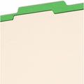 Smead Colored 2/5 Tab Cut Letter Recycled Classification Folder, Green, 8 1/2" Width x 11" Length, 10 / Box, SMD13702