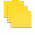 Smead Colored 2/5 Tab Cut Letter Recycled Classification Folder, Yellow, 8 1/2" Width x 11" Length, 10 / Box, SMD13704