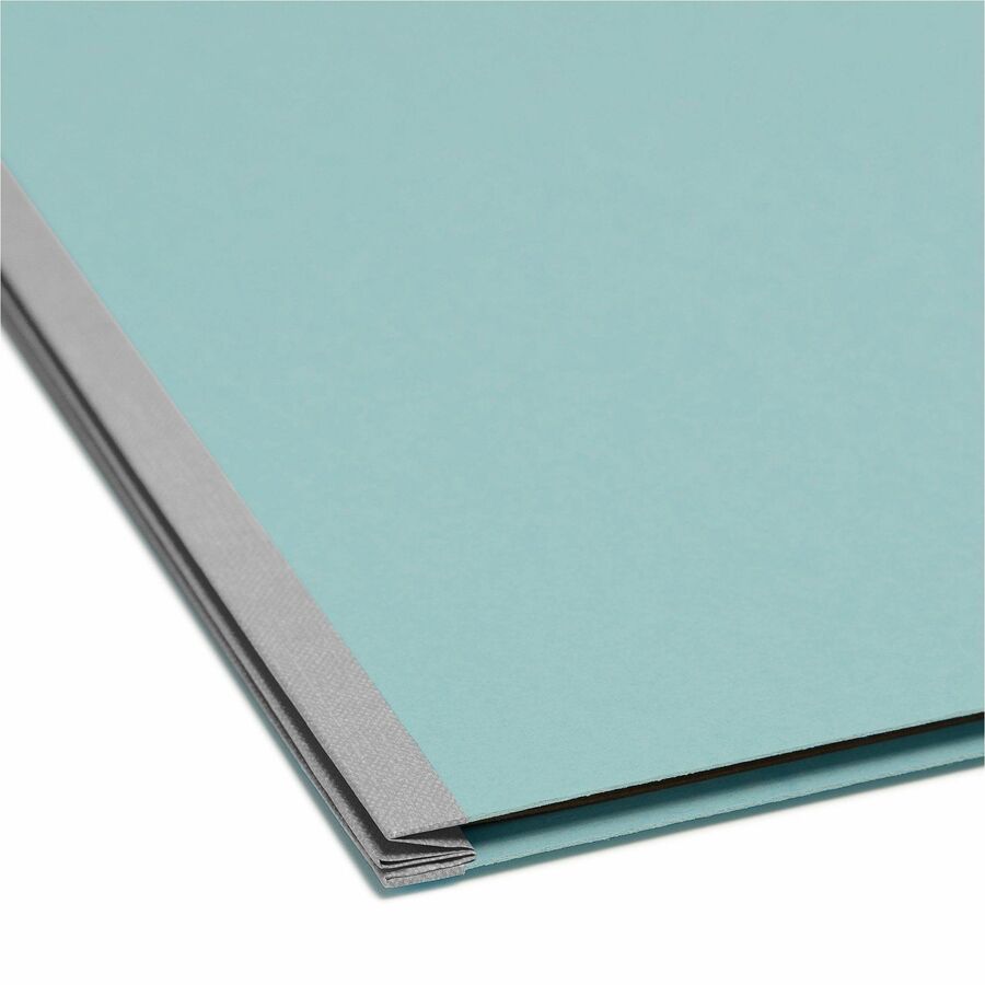 Smead Pressboard Classification File Folder with SafeSHIELD Fasteners, 8.5" Width x 11" Length, Blue, 2/5, Right of Center, SMD13730