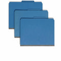 Smead SafeSHIELD 2/5 Tab Cut Letter Recycled Classification Folder, Dark Blue, 8 1/2" Width x 11" Length, 10 / Box, SMD13732