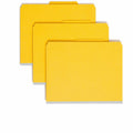 Smead SafeSHIELD 2/5 Tab Cut Letter Recycled Classification Folder, Yellow, 8 1/2" Width x 11" Length, 10 / Box, SMD13734