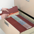 Smead SafeSHIELD 2/5 Tab Cut Letter Recycled Classification Folder, Red, 8 1/2" Width x 11" Length, 10 / Box, SMD13775