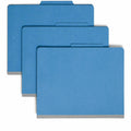 Smead Colored 2/5 Tab Cut Letter Recycled Classification Folder, Blue, 8 1/2" Width x 11" Length, 10 / Box, SMD14001