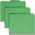 Smead SafeSHIELD 2/5 Tab Cut Letter Recycled Classification Folder, Green, 8 1/2" Width x 11" Length, 10 / Box, SMD14033