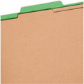 Smead SafeSHIELD 2/5 Tab Cut Letter Recycled Classification Folder, Green, 8 1/2" Width x 11" Length, 10 / Box, SMD14033