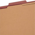 Smead SafeSHIELD 2/5 Tab Cut Letter Recycled Classification Folder, Red, 8 1/2" Width x 11" Length, 10 / Box, SMD14075